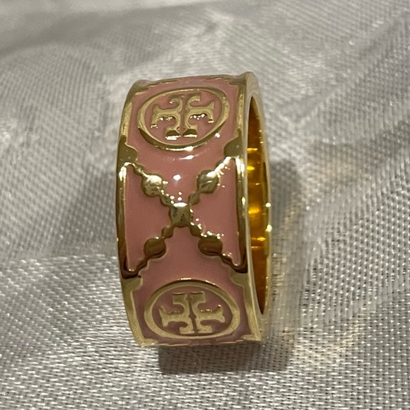 Tory Burch Gold and Pink Enamel  Size 6.
Wide style New No Box. - Picture 5 of 5